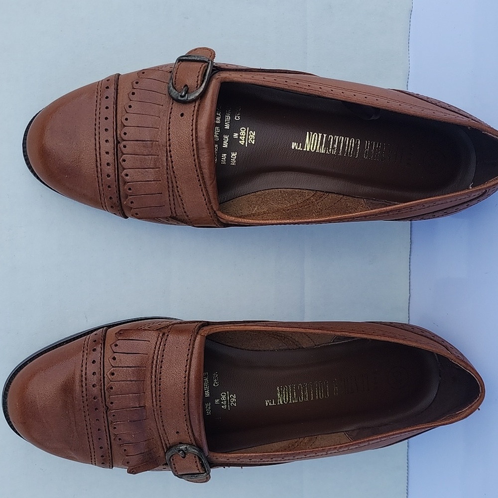 The Leather Collection Brown Leather Women Flat Shoes Size 6.5 - Picture 3 of 15